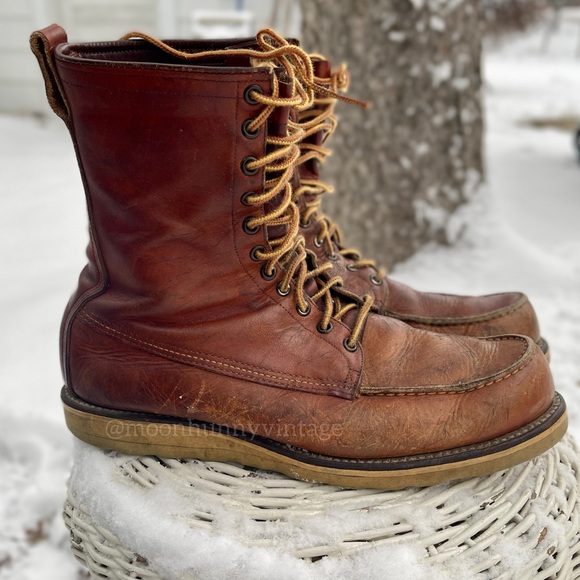 Red Wing Other - ❌SOLD❌ Vintage Red Wing Irish Setter Moc Toe Work Boots Combat Leather 60s 12